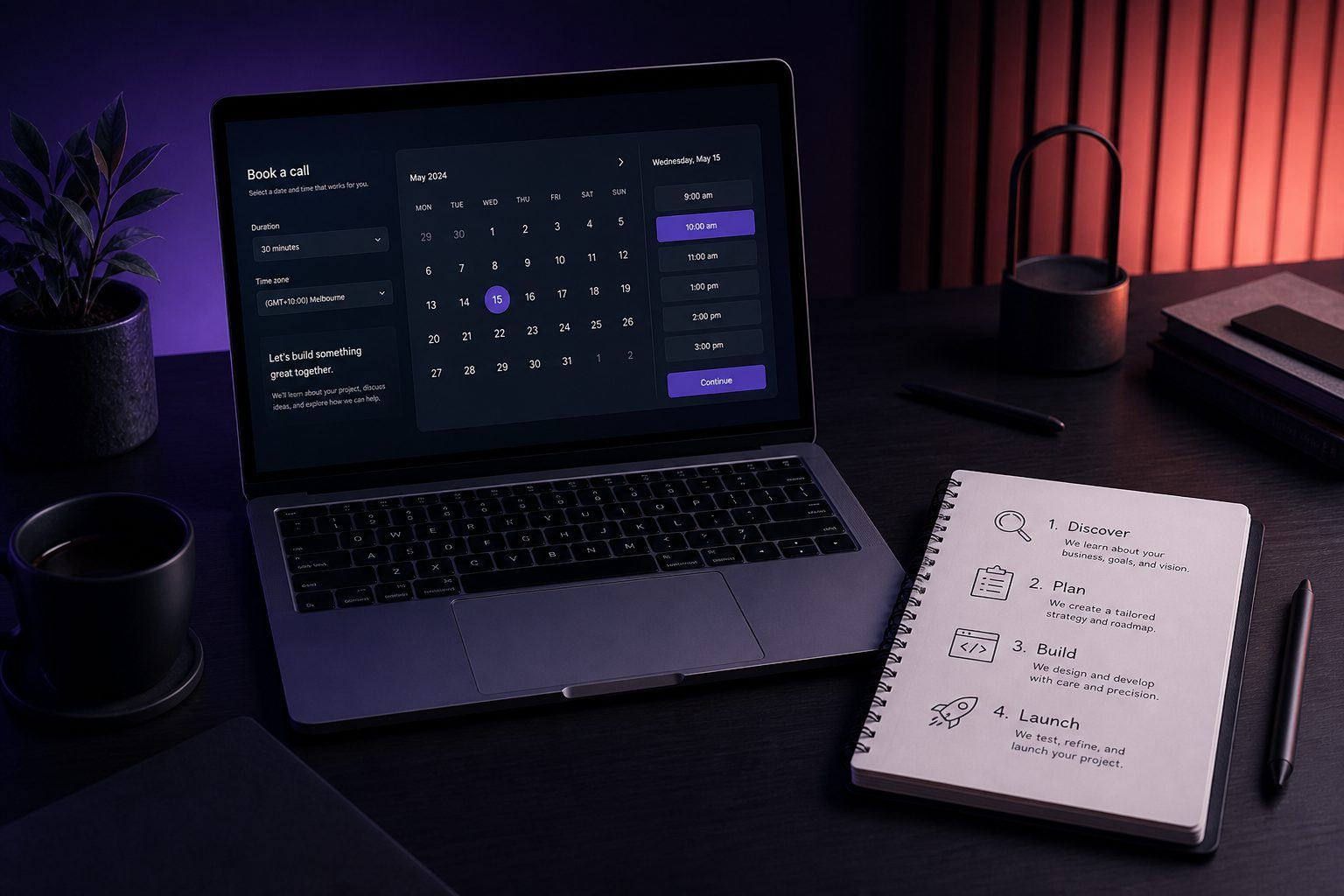 From interest to booked call - Brand Orbit Hub workflow